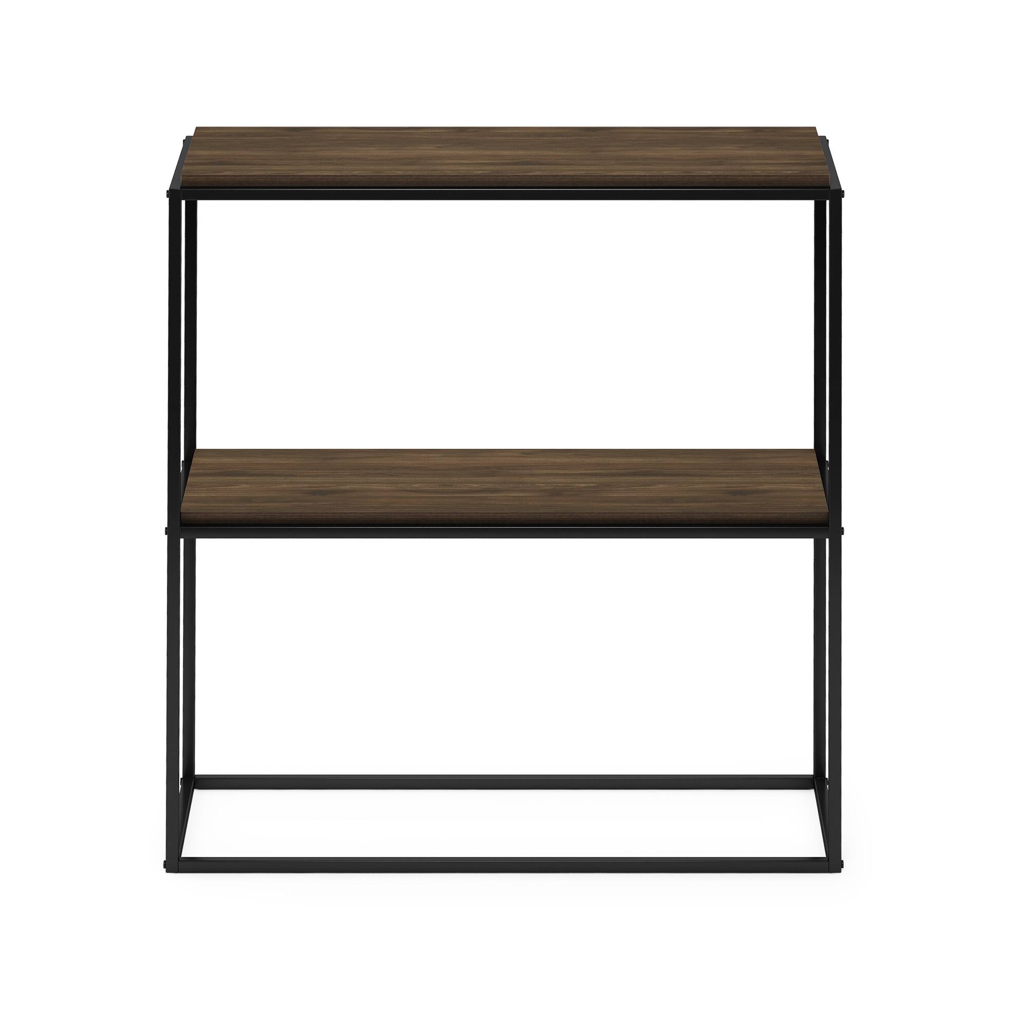 Alt View 2. Furinno - Moretti Modern Lifestyle Wide Stackable Shelf, 2-Tier - Columbia Walnut.