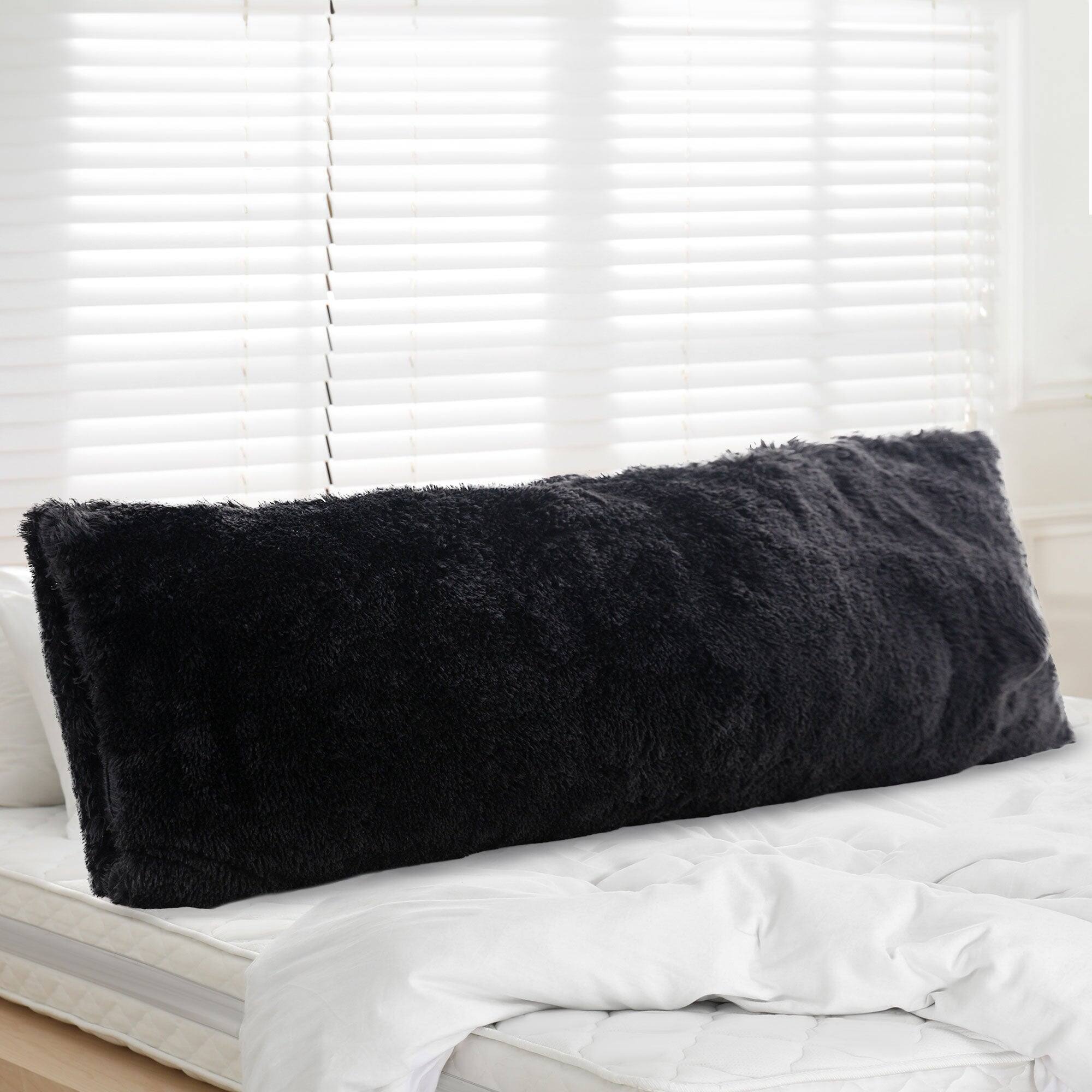 Alt View 8. Cheer Collection - 20x54 Long Body Pillow with Shaggy Cover - Soft, Supportive Side Sleeper & Decorative Accent - Maroon.
