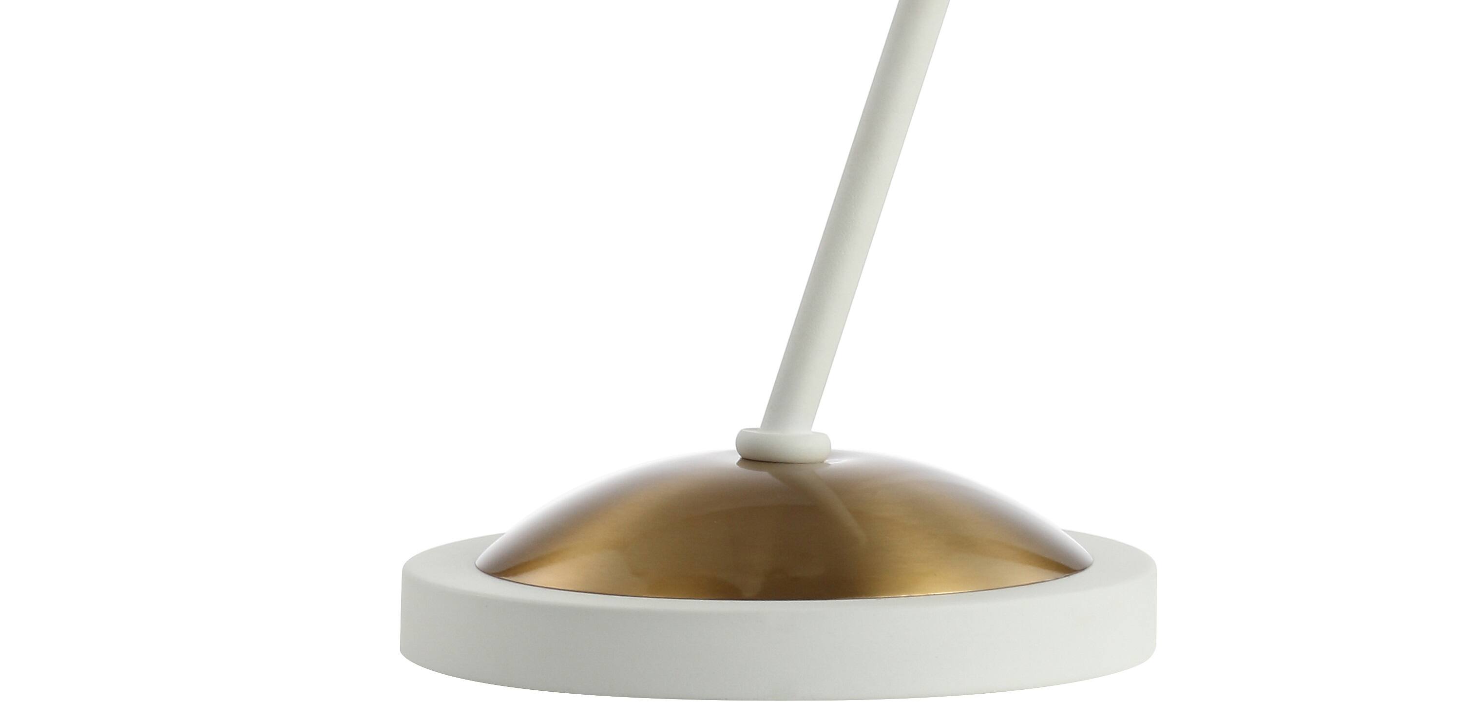 Alt View 7. Jonathan Y - Albert 21.5" Iron Retro Mid-Century LED Table Lamp, White/Gold - White/Brass Gold.