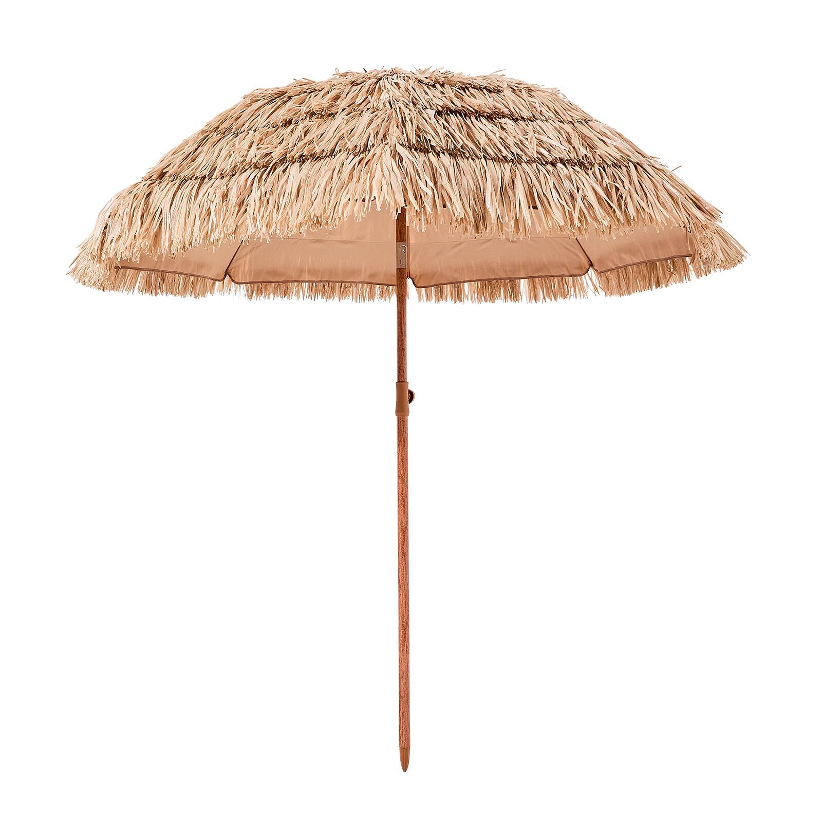 Alt View 5. VEVOR - Tiki Umbrella, 6.5 ft Thatched Patio Umbrella, Hawaiian Style Beach Parasol with Durable PP Thatch and 8 Metal Ribs - Brown.