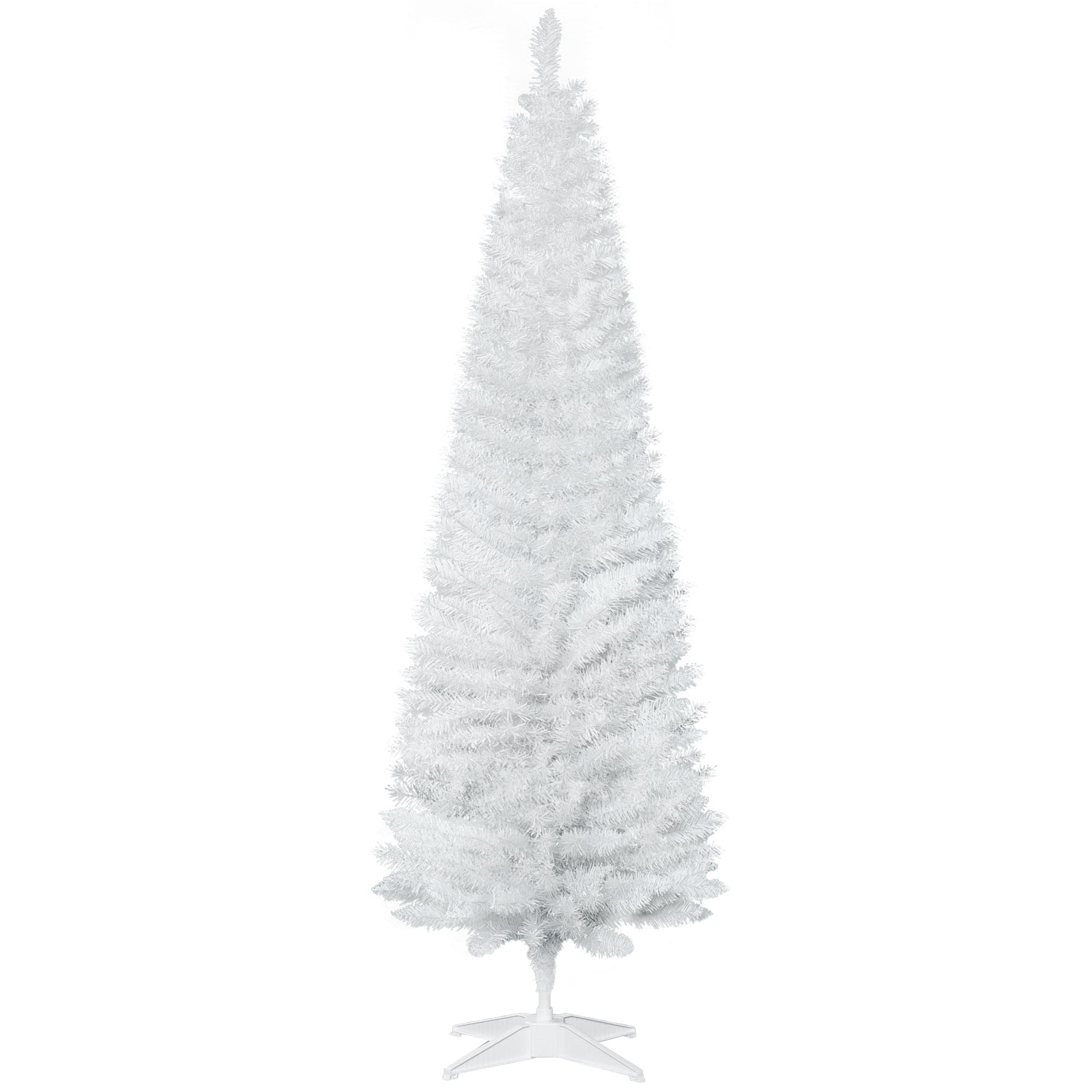 BreeBe - 6 ft Artificial Pencil Christmas Tree - White