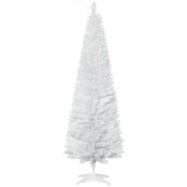 BreeBe - 6 ft Artificial Pencil Christmas Tree - White