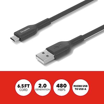 Staples 6.5FT 2.0 480 MBPS MICRO USB TO USB-A