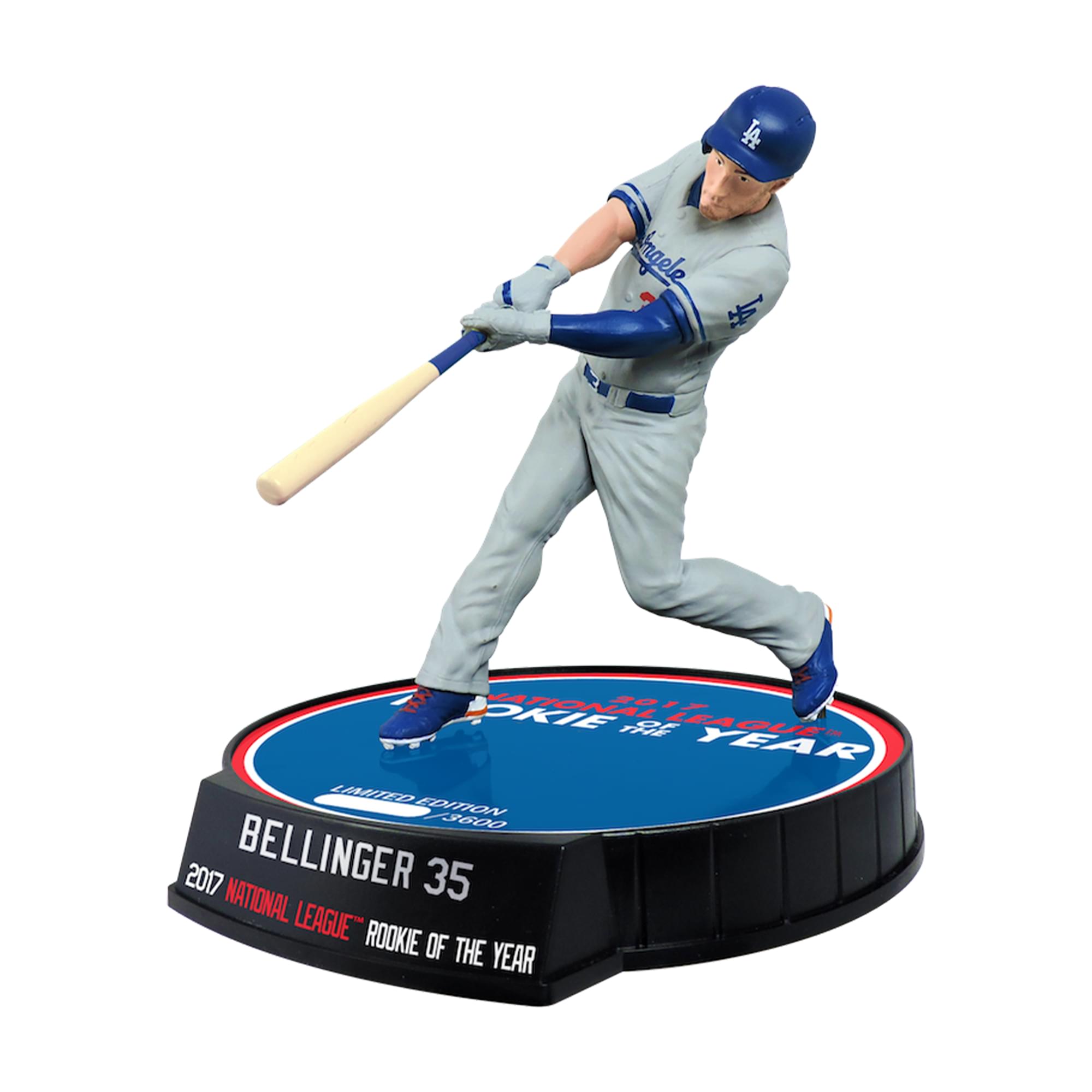 LA Inglele LA VATONALLE 501 OKIE FE OF LEAGUE YEAR LIMUTTO EDITION 13600 2017 BELLINGER 35 NATIONAL LEAGUE ROOKIE OF THE YEAR