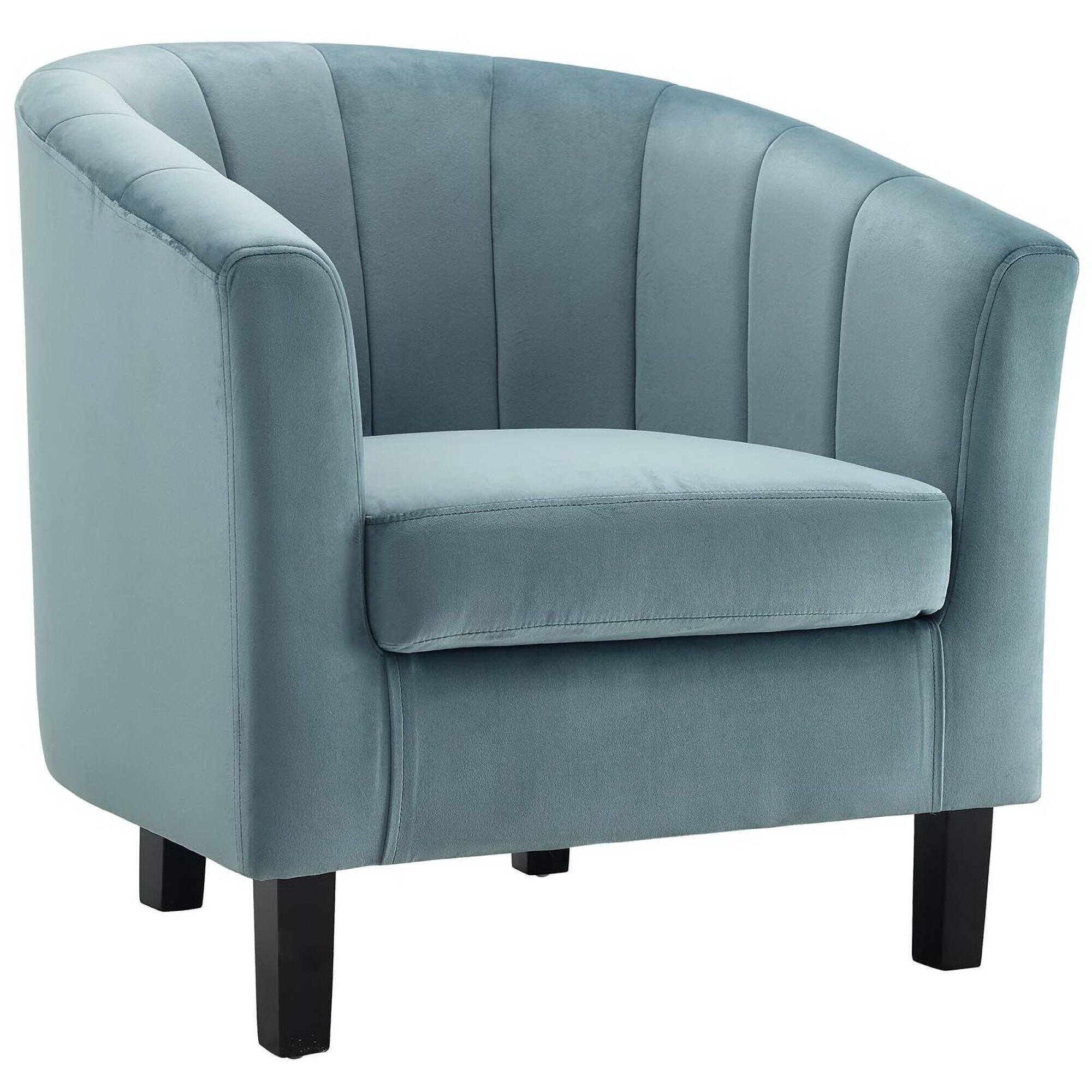 Angle. Modway - Prospect Channel Tufted Performance Velvet Armchair Set of 2 by Modway - Blue.