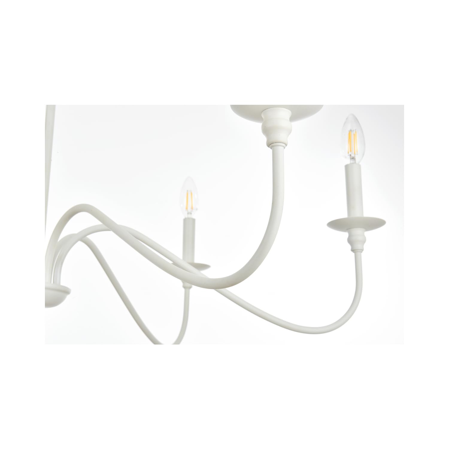 Alt View 2. Living District - Rohan 30 inch chandelier in White - White.