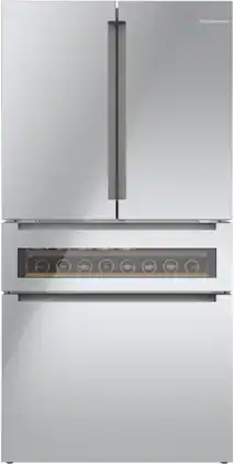 Bosch - 800 Series 36 in. Wide 20 Cu. Ft. 4-Door French Door Bottom Freezer Counter-Depth Smart Refrigerator - Stainless Steel