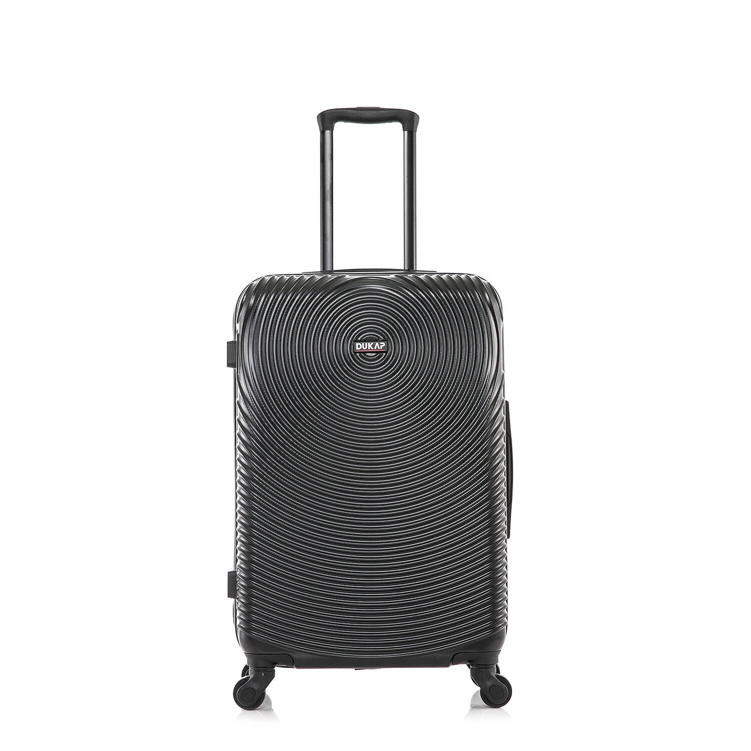 Angle. DUKAP - Inception Lightweight Hardside Spinner Luggage 24" - BLACK.