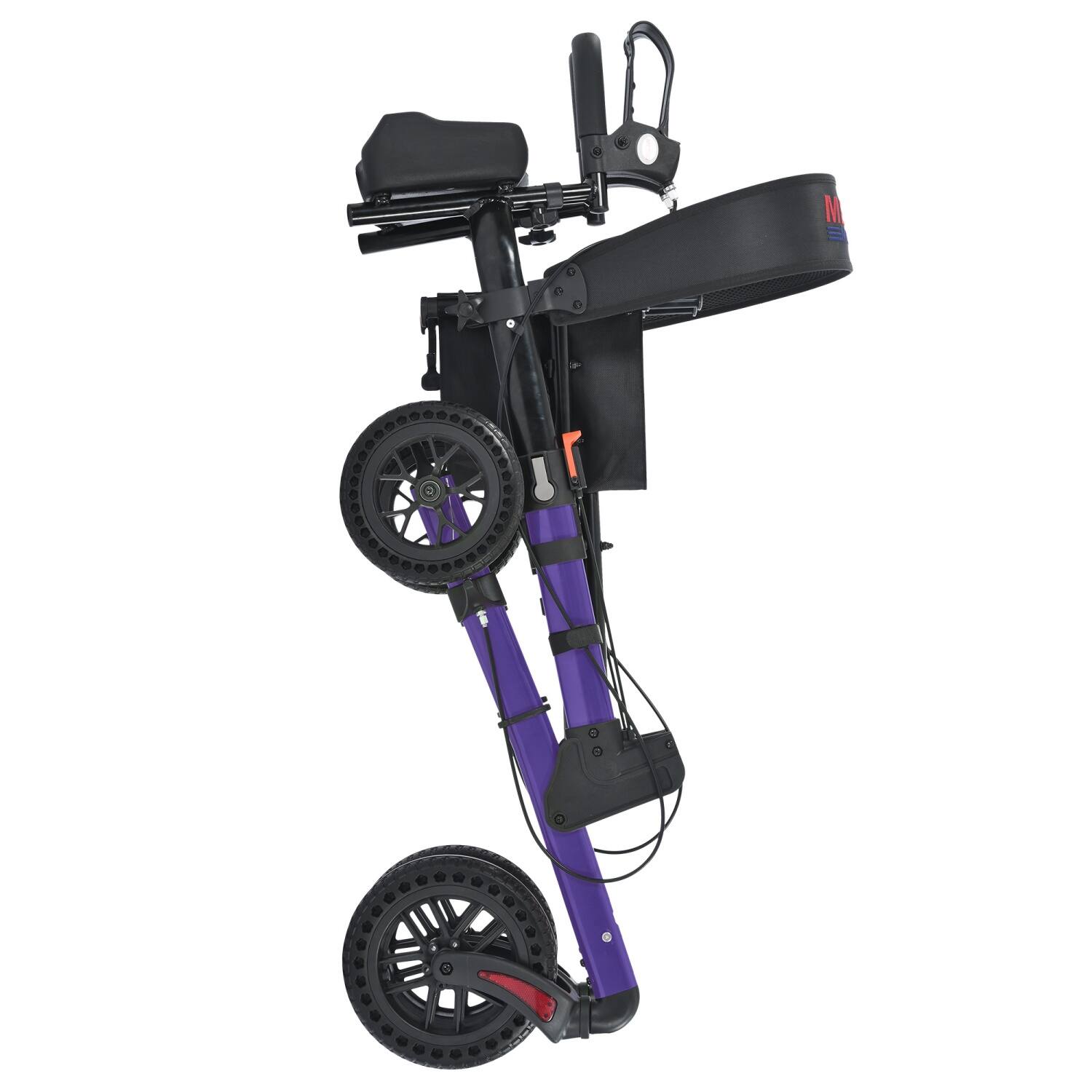 Back. Metro Mobility - M905BU Rollator Walker with Seat for Seniors, 10" Front Shock-Absorbing Wheels for All Terrain, 300 lb Capacity - Purple.