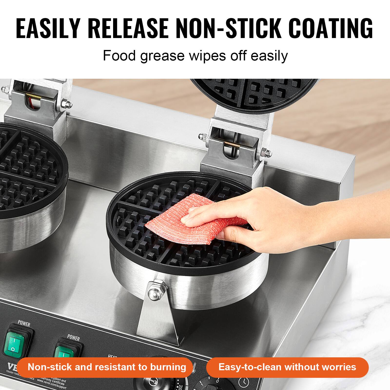 EASILY RELEASE NON-STICK COATING  
Food grease wipes off easily

POWER  
HEAT  
Non-stick and resistant to burning

Easy-to-clean without worries