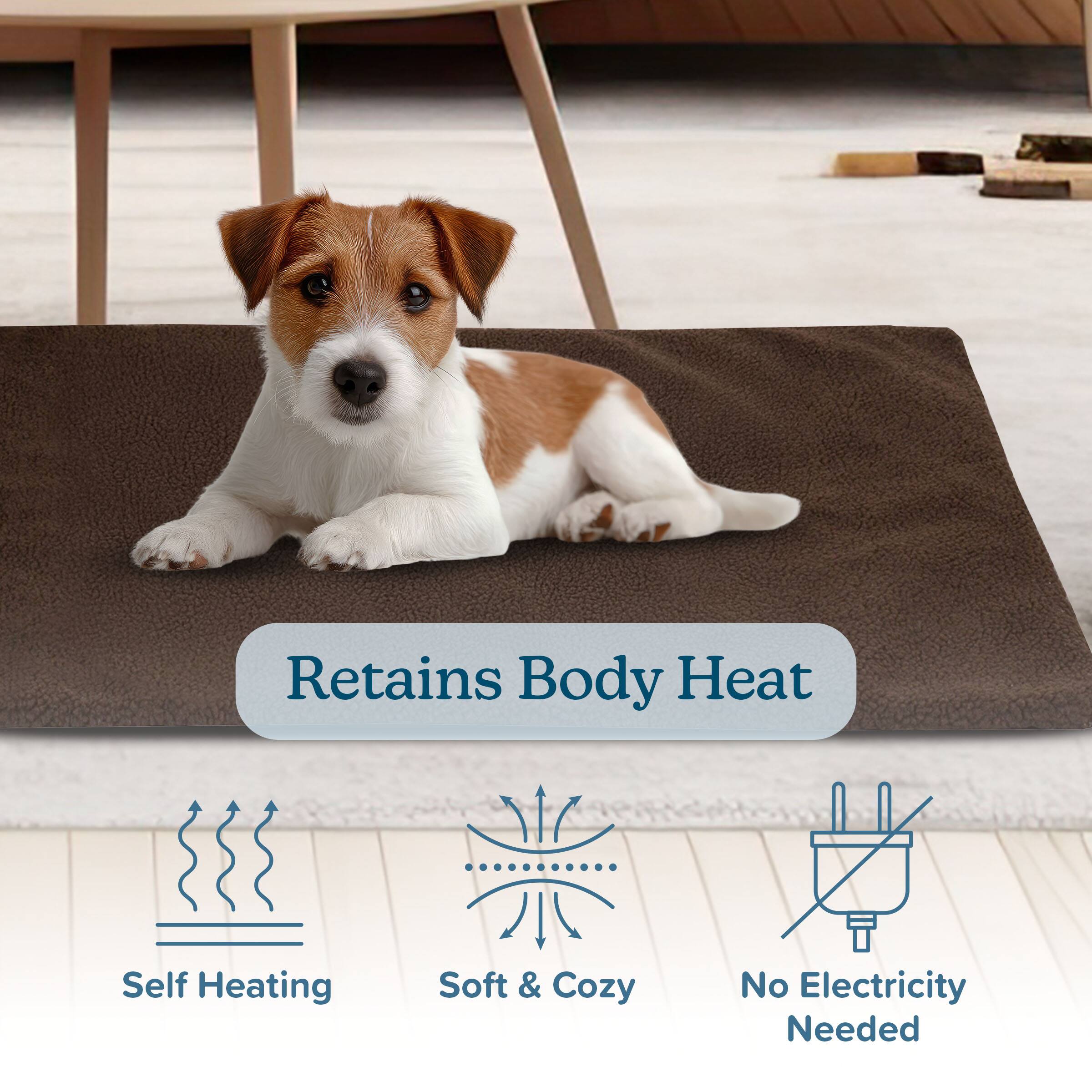 Retains Body Heat  
Self Heating  
Soft & Cozy  
No Electricity Needed