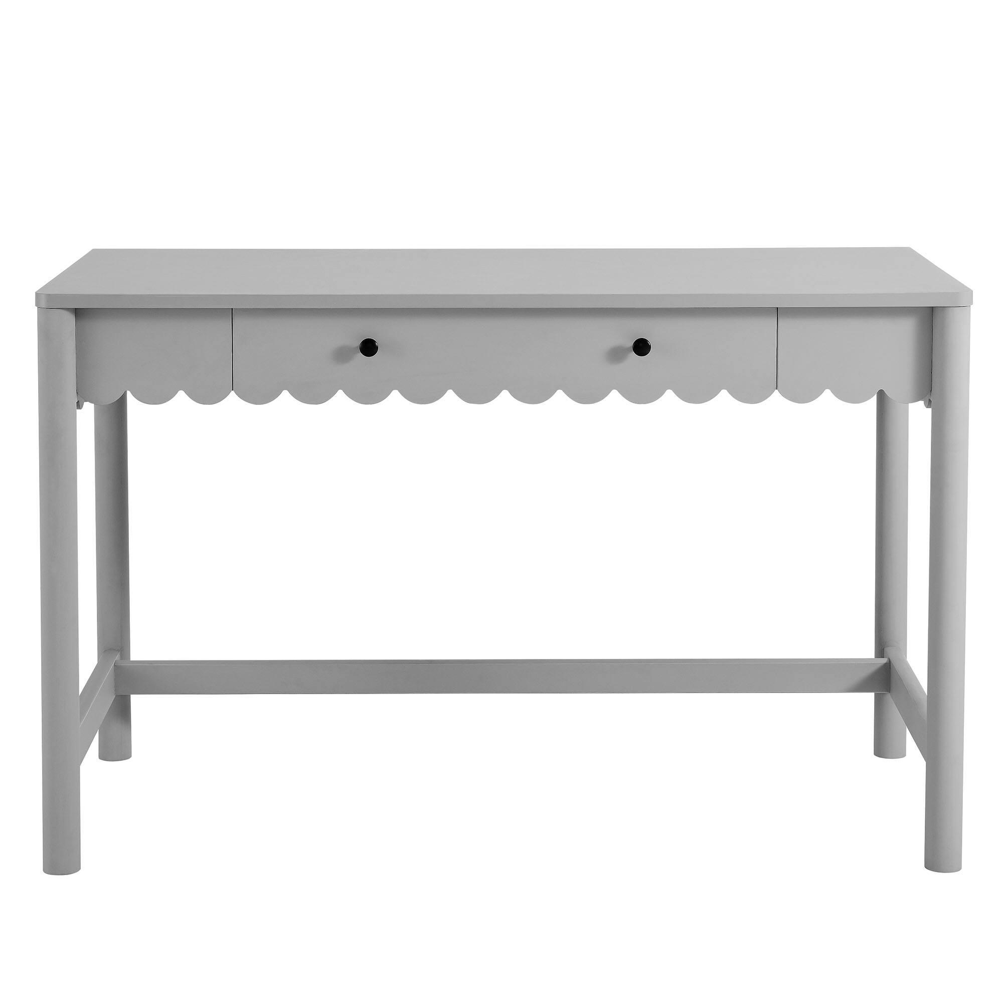 Alt View 4. Modway - Emmeline 1-Drawer Scallop Writing Desk by Modway - Light Gray.