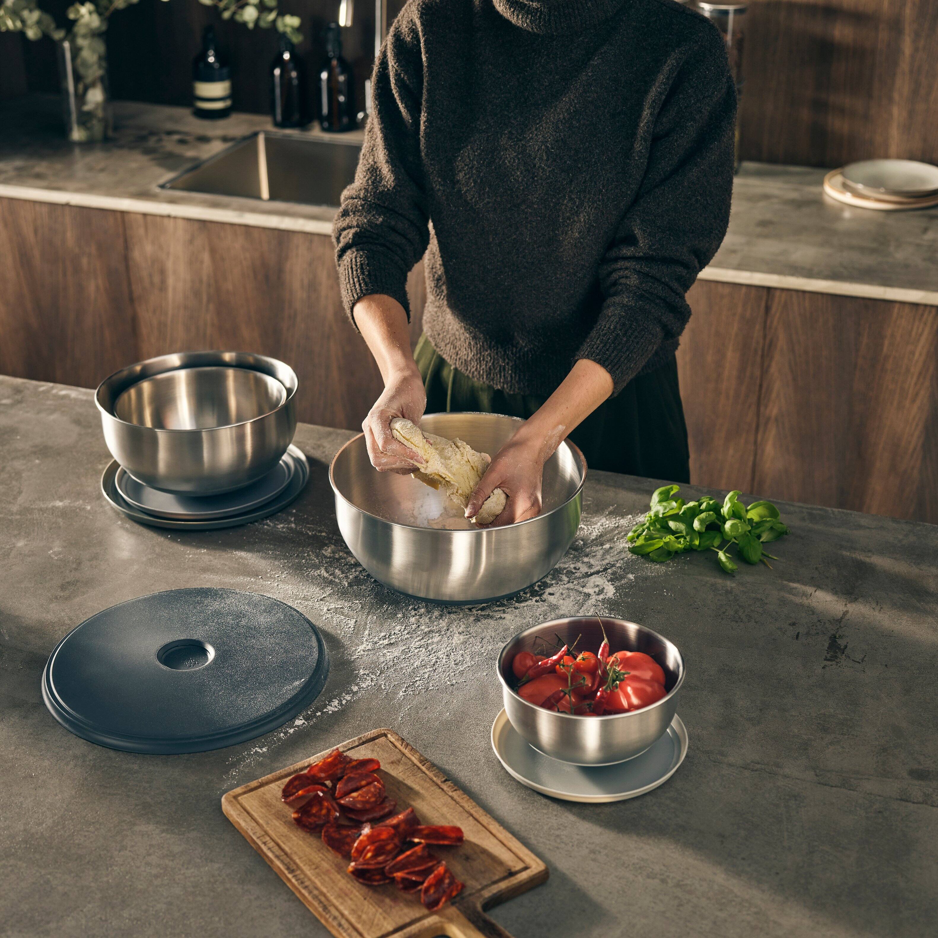 Alt View 5. Joseph Joseph - Nest Prep&Store 8-piece Stainless Steel Mixing Bowl Set with Lids.