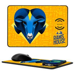 Keyscaper - Los Angeles Rams 2024 Illustrated Limited Edition Wireless Charger and Mouse Pad - Black