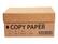 SKU 324791
COPY PAPER
Brighteners: 92
Weight: 20 lb.
Letter Size: 8½"x11"
Sheets: 5000
50718103245659