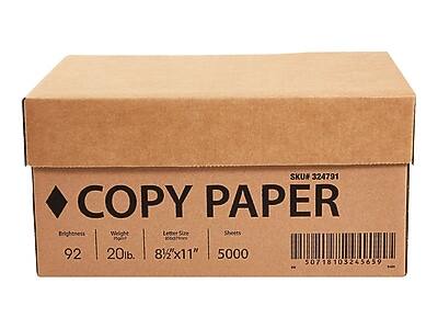 SKU 324791  
COPY PAPER  
Brighteners: 92  
Weight: 20 lb.  
Letter Size: 8½"x11"  
Sheets: 5000  

50718103245659
