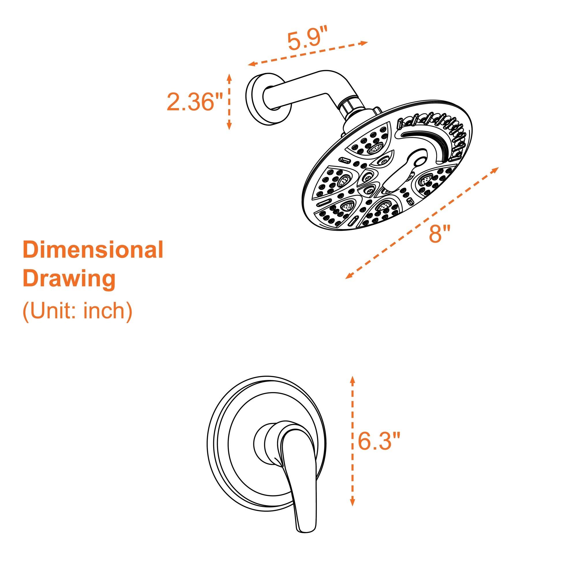 2.36" Dimensional Drawing (Unit: inch)  
5.9"  
8"  
6.3"