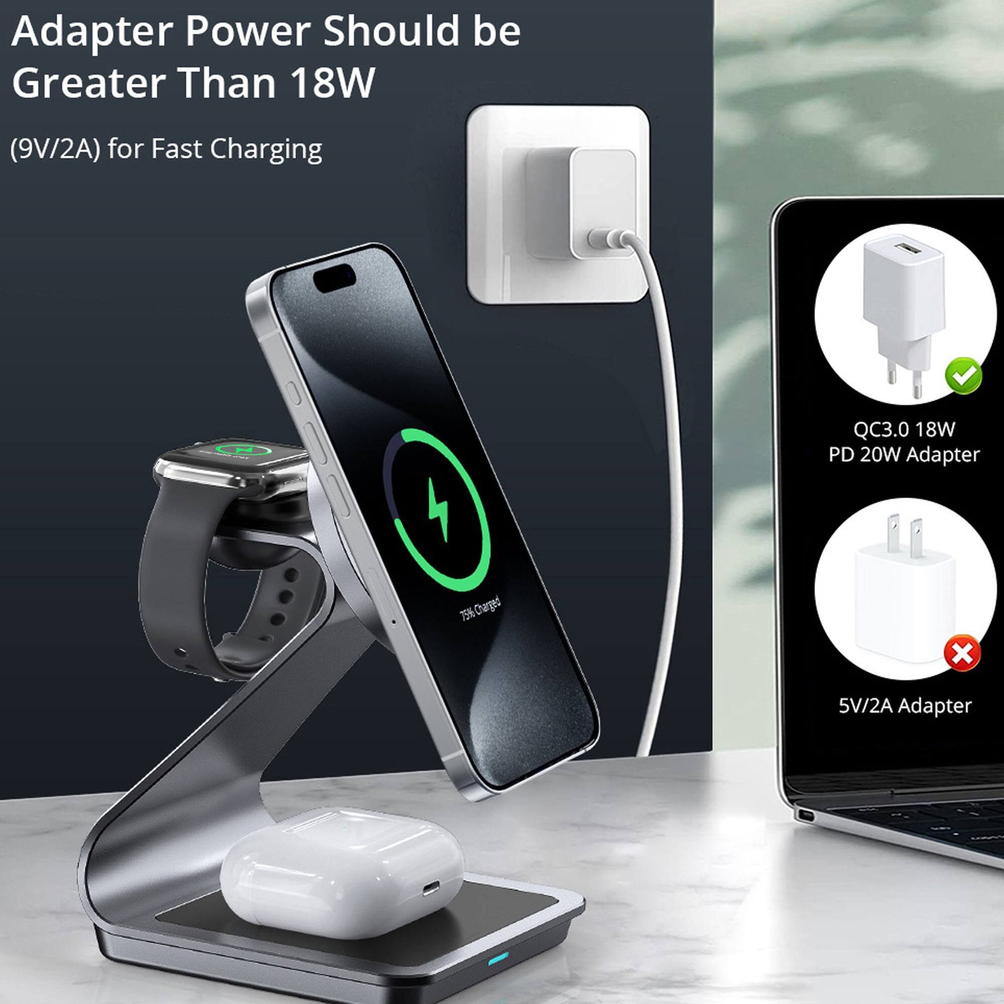 Adapter Power Should be Greater Than 18W (9V/2A) for Fast Charging

QC3.0 18W PD 20W Adapter

5V/2A Adapter
