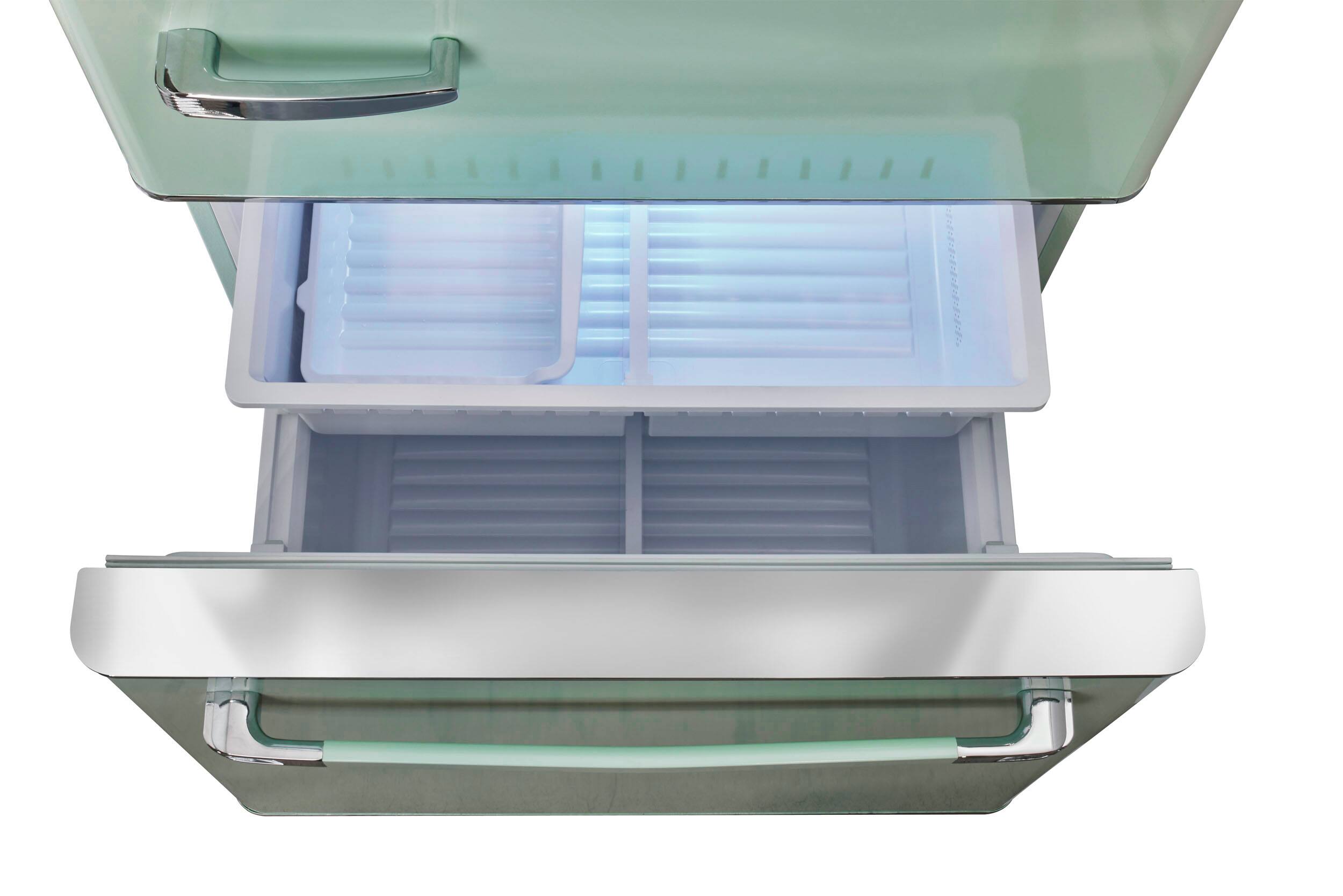 Alt View 20. Unique Appliances - Classic Retro 30 in 17.7 cu. ft. Frost Free Retro Bottom Freezer Refrigerator - Summer Mint Green.