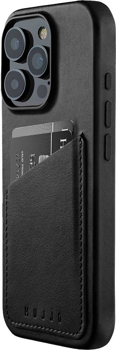 Mujjo - Apple iPhone 16 Pro Wallet Leather Case - Black