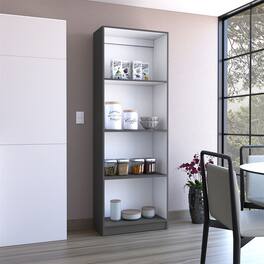 HTUTWOO - Bookcase with Spacious Tier-Shelving Design – Four Spacious Shelves for Books,Versatile Display Shelf, Matt Gray & White - Matt Gray + White