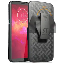 RomeTech - Shell Holster Combo Case for Motorola Moto Z3 - Black