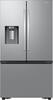 Front. Samsung - Bespoke AI 30 cu. ft. 3-Door French Door Refrigerator with Zero Clearance Fit & In-Door Tall Water Dispenser - Stainless Steel.