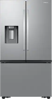 Samsung - Bespoke AI 26 cu. ft. Mega Capacity Counter Depth 3-Door French Door Refrigerator with External Water & Ice Dispenser - Stainless Steel
