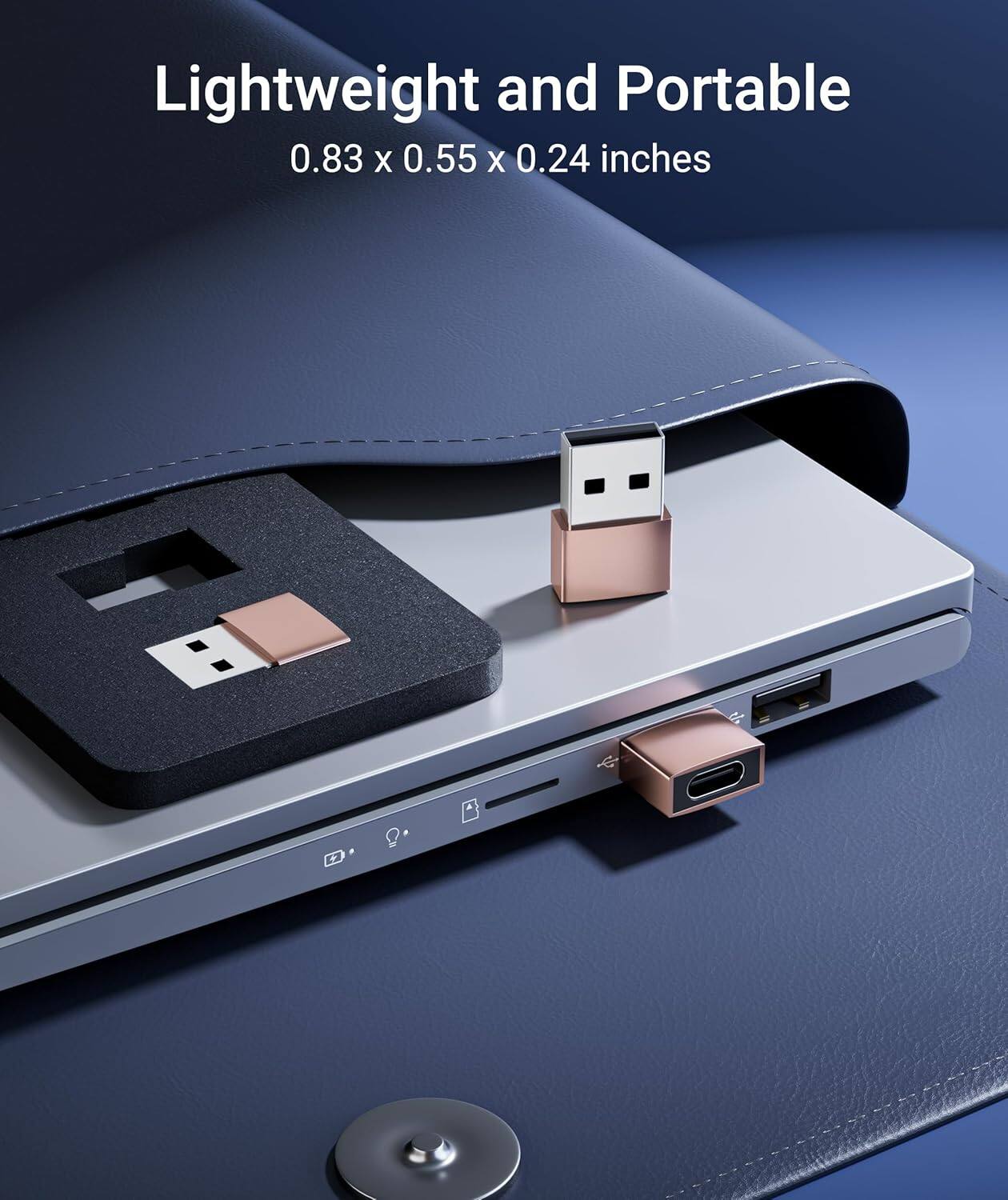 Lightweight and Portable  
0.83 x 0.55 x 0.24 inches