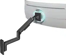 Mount-It! - Mount‑It! Heavy‑Duty Wall Mount Arm for 49″ Curved & Ultrawide Monitors, Gas‑Spring Full Motion, 23.5″ Reach, 44 lb - Black