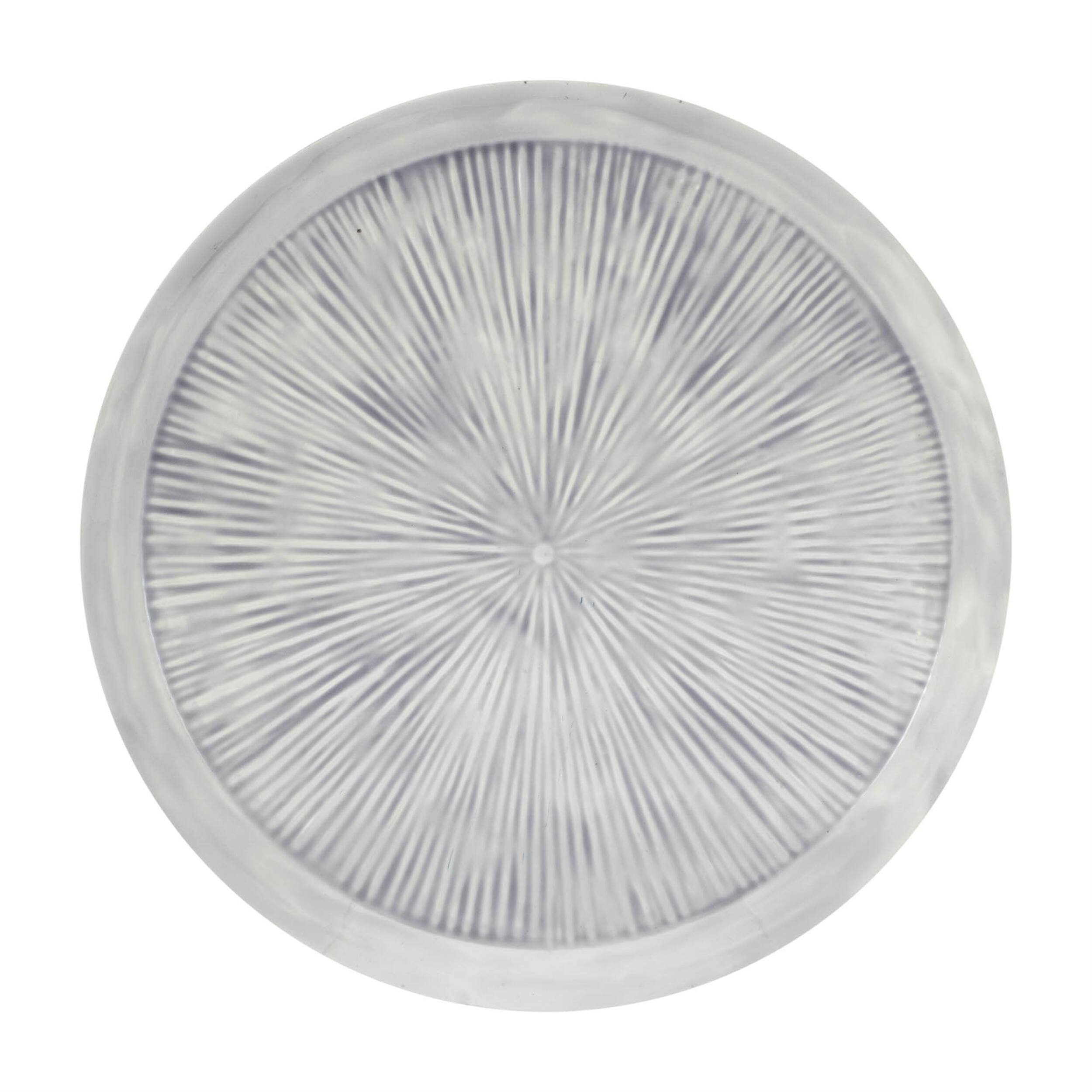 Angle. BreeBe - Round Etched Metal Tray 13.5"D - Gray.