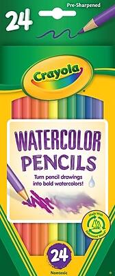 24 Pre-Sharpened Crayola Watercolor Pencils  
Turn pencil drawings into bold watercolors!  
24 Nontoxic