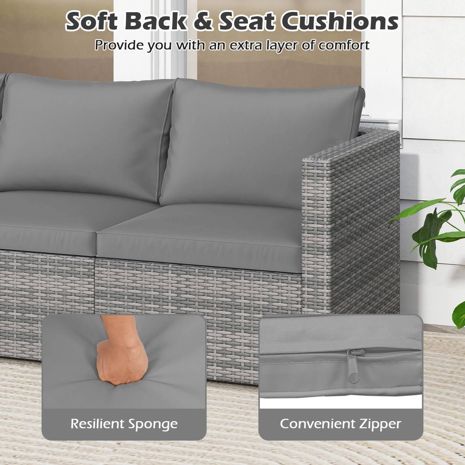 Soft Back & Seat Cushions  
Provide you with an extra layer of comfort  

Resilient Sponge  
Convenient Zipper