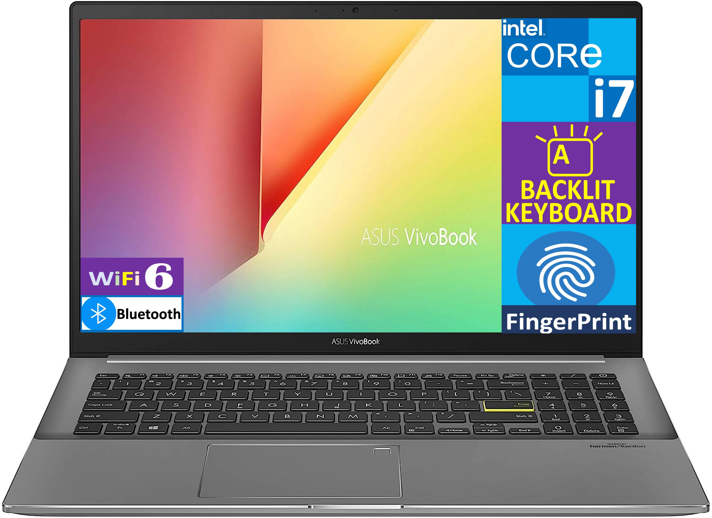 ASUS VivoBook

Intel Core i7

WiFi 6

Bluetooth

Backlit Keyboard

Fingerprint

ASUS VivoBook