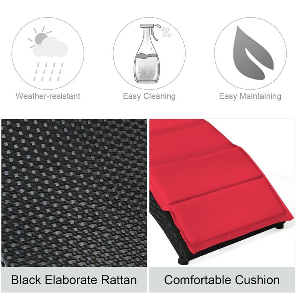 Weather-resistant  
Easy Cleaning  
Easy Maintaining  

Black Elaborate Rattan  
Comfortable Cushion