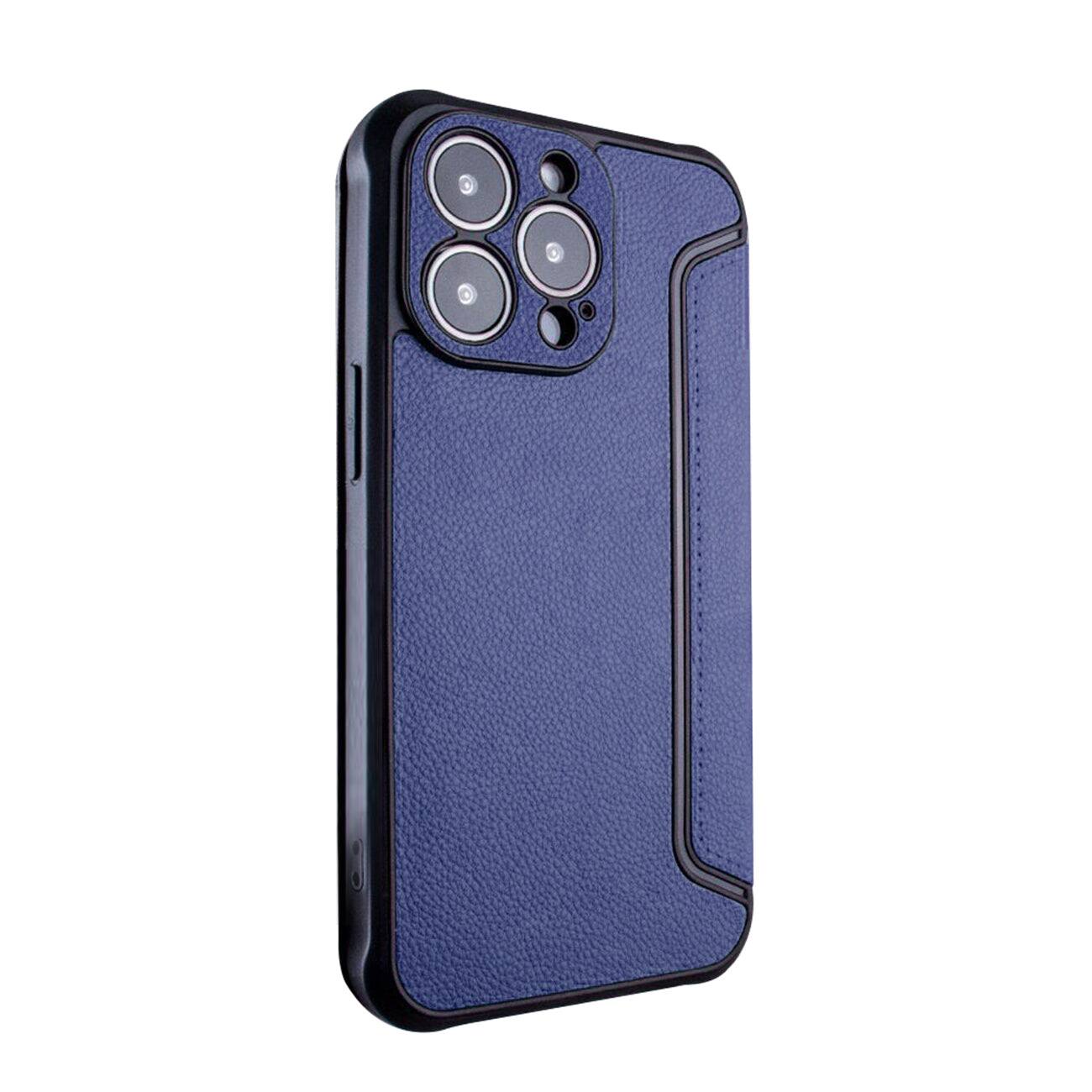 Reiko - Magnetic Wallet Leather Phone Case For Samsung Galaxy S22 Ultra In - Navy