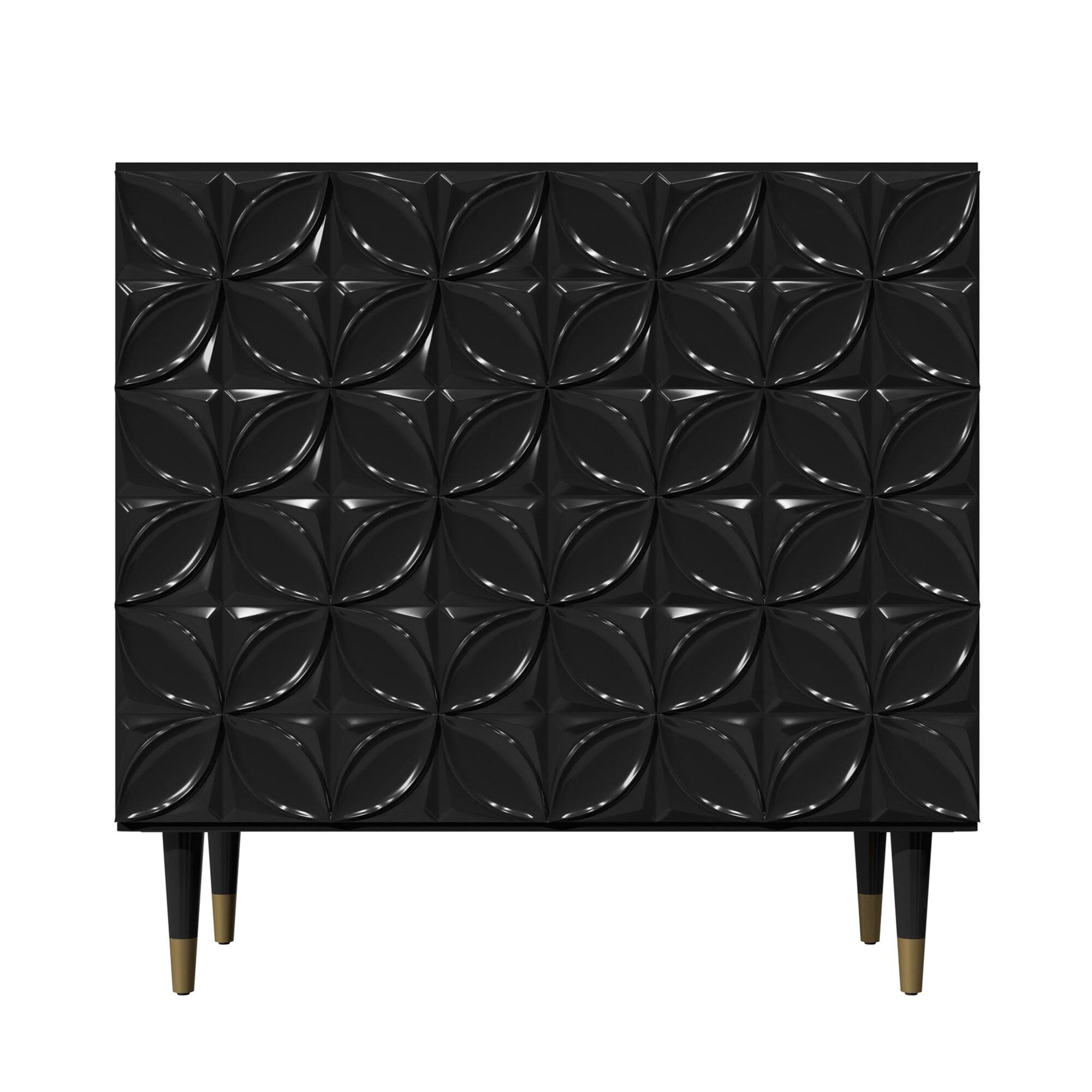 Alt View 1. Boyel Living - 2 Door Locker Accent Cabinet - Black.