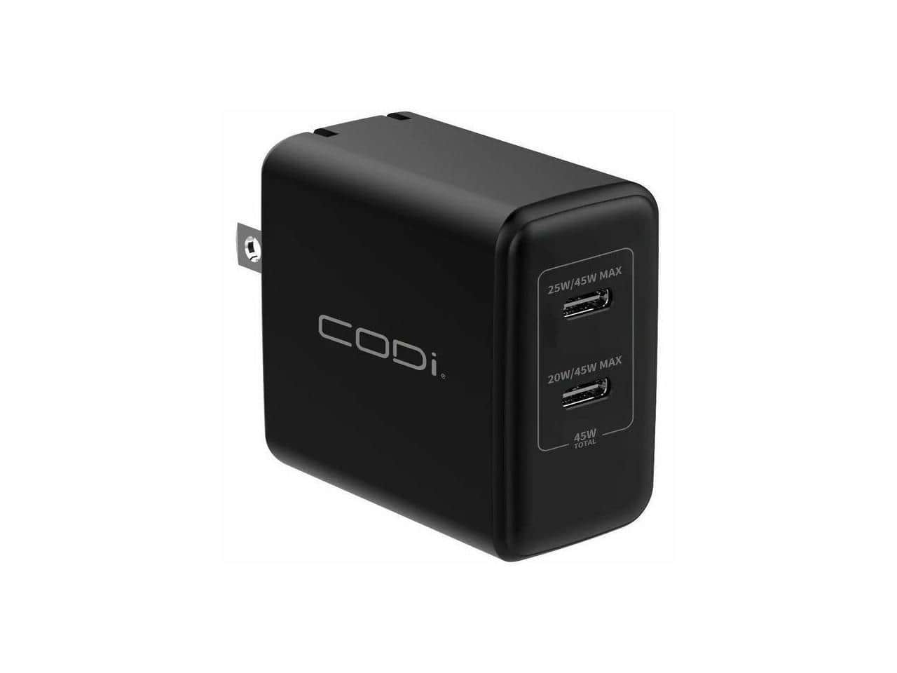 CODi - 45W Dual USB-C Charger - PD/PPS Fast Charge, Compact with Safety - Black price history on PriceWatchPro