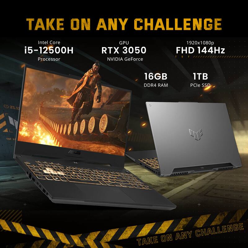 TAKE ON ANY CHALLENGE

Intel Core i5-12500H Processor  
GPU RTX 3050 NVIDIA GeForce  
1920x1080p FHD 144Hz  
16GB DDR4 RAM  
1TB PCIe SSD