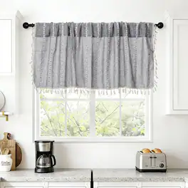Unique Bargains - Curtain Valances, 18"x52" Semi Sheer Rod Pocket for Small Windows Living/Bed/Bath/Kitchen, Set of 1 Panel - Dark Gray