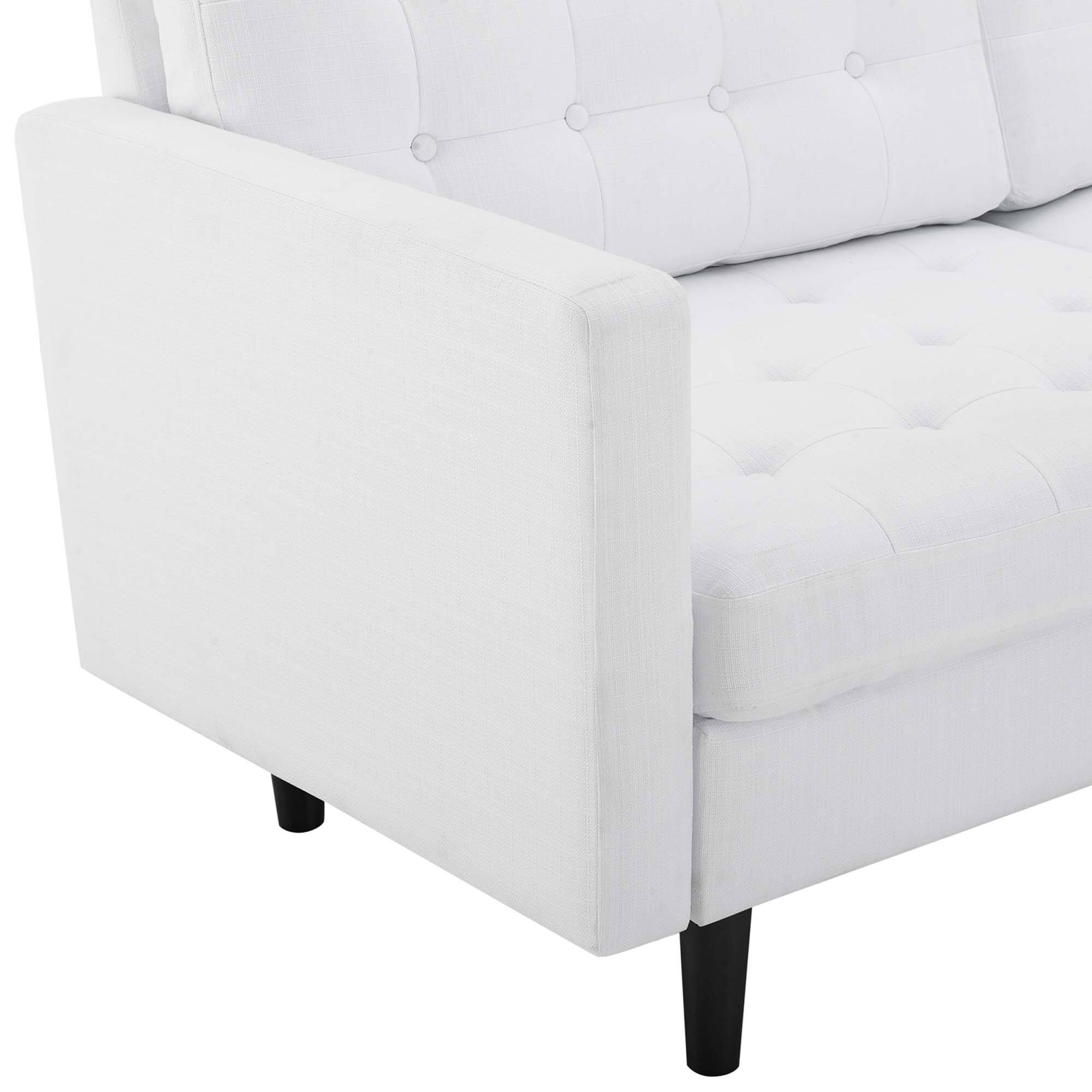 Alt View 4. Modway - Exalt Tufted Fabric Sofa by Modway - White.