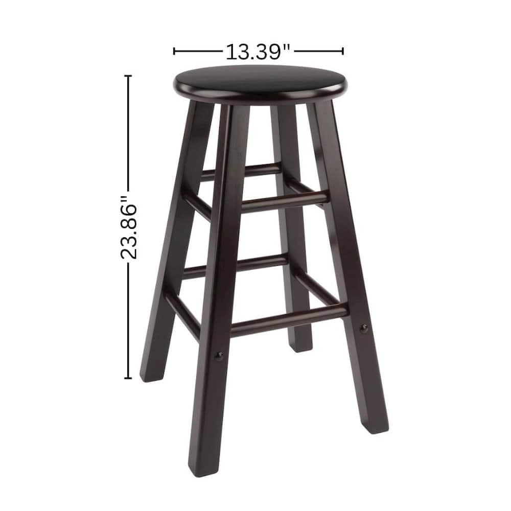 FurniFact - 2-Piece Counter Stool Set - Espresso