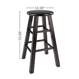 FurniFact - 2-Piece Counter Stool Set - Espresso