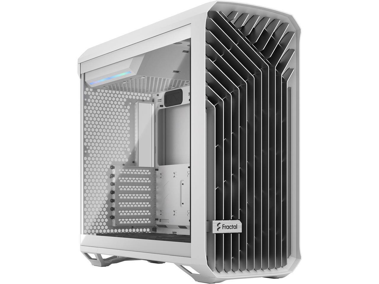 Fractal Design - Torrent White E-ATX Tempered Glass Window High-Airflow Mid Tower Computer Case - White