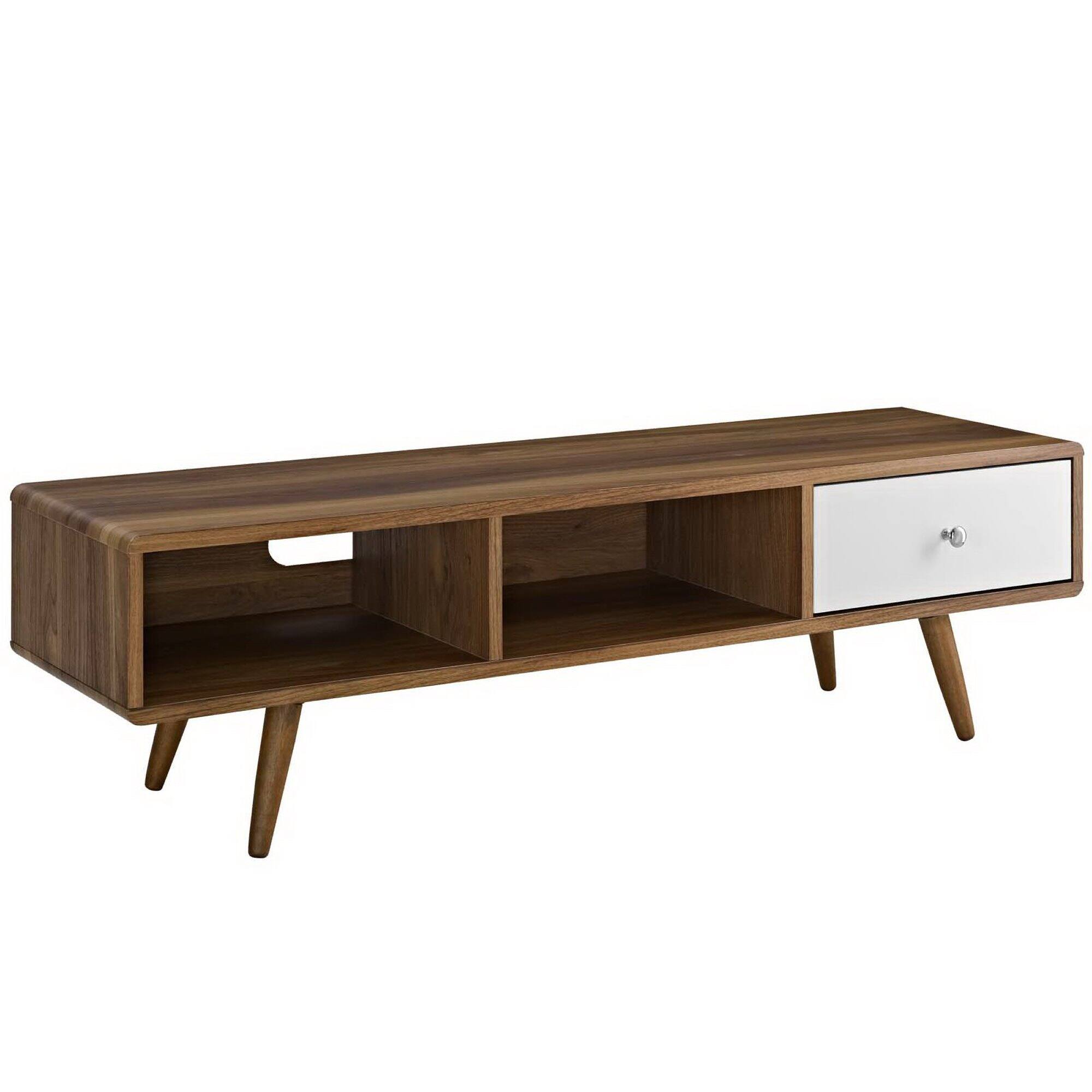 Angle. Modway - Transmit 55" TV Stand by Modway - Walnut White.