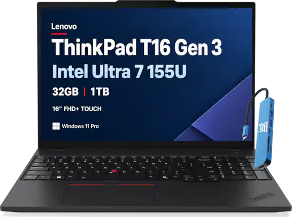Lenovo ThinkPad T16 Gen 3 Intel Ultra 7 155U 32GB 1TB
16" FHD+ TOUCH
Windows 11 Pro
