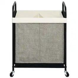 Dapper Styles - Sto Laundry Hamper 3 Section 120l Rolling Sorter Cart With Removable And Washable Liner Bag Clothes Metal H - Beige-3-Section