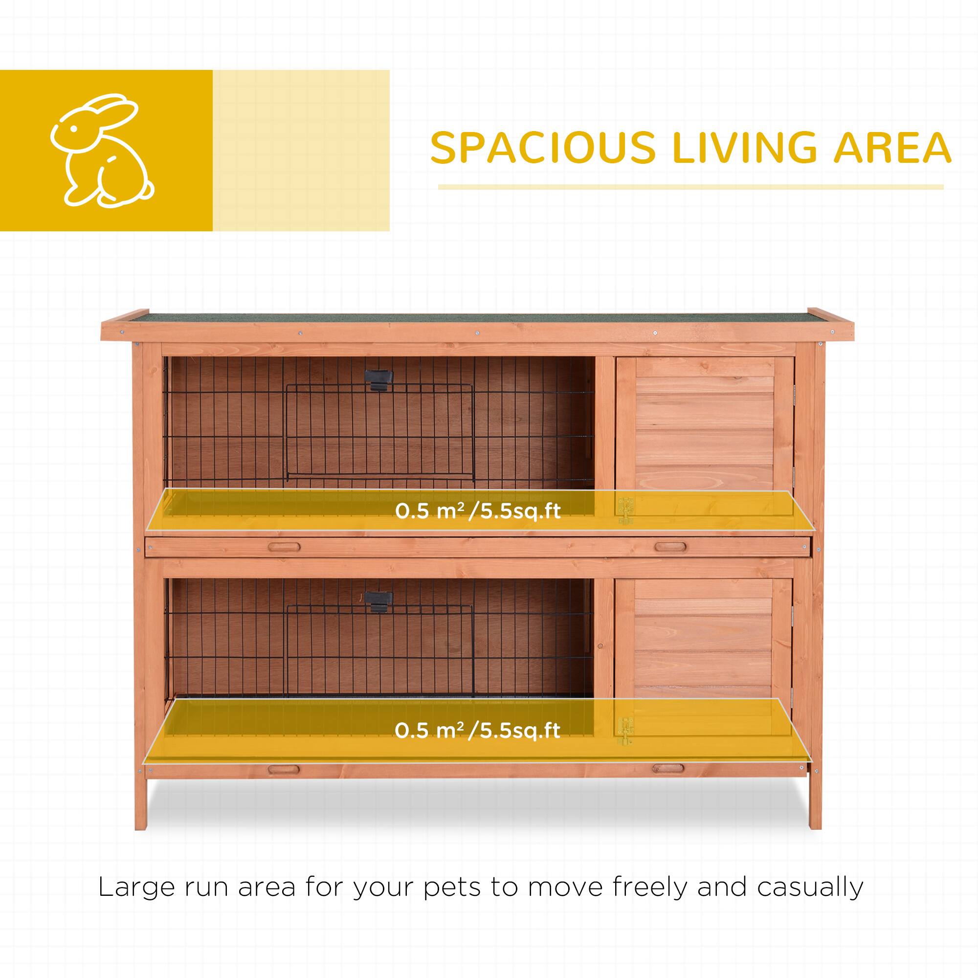 SPACIOUS LIVING AREA

0.5 m² / 5.5 sq.ft

0.5 m² / 5.5 sq.ft

Large run area for your pets to move freely and casually