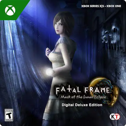 Fatal Frame: Mask of the Lunar Eclipse Digital Deluxe Edition is a video game that is part of the Xbox Series X|S. The game is rated Teen by the ESRB and is developed by KT. - T (Teen 13+)