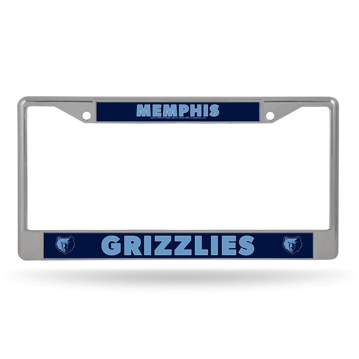 Rico Industries - Memphis Grizzlies NBA Chrome Metal License Plate Frame - Multi